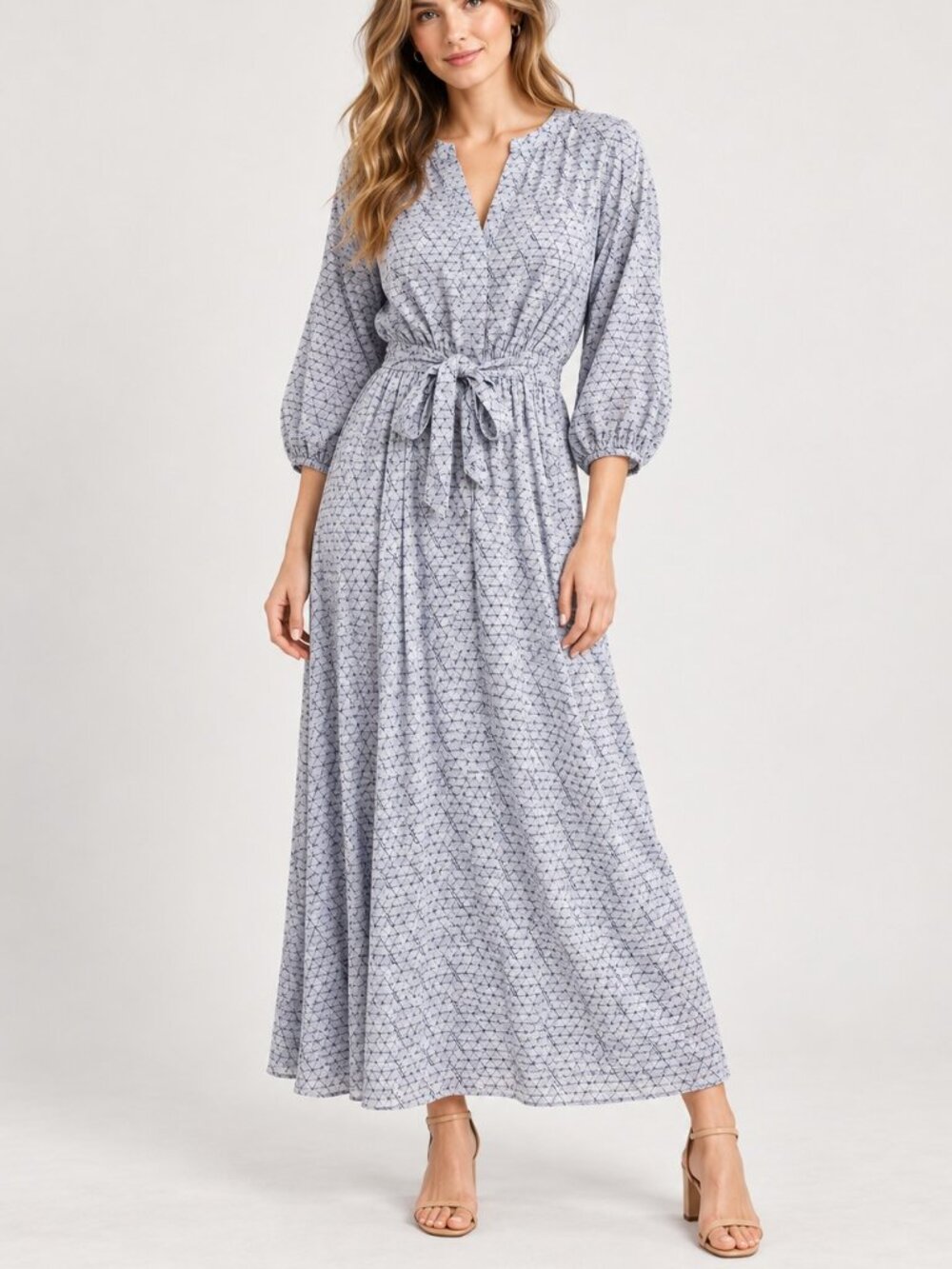 Kerri Rosenthal Buttondown Shirt Maxi Dress Printed A Line Resort S NWD 285012